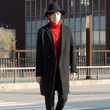 韩国男版呢子大衣秋冬季新款男士韩版中长款宽松风衣羊毛呢外套潮