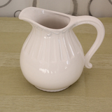 现代时尚陶瓷花瓶餐桌茶几创意米白色奶壶花器美式乡村插花盆摆件