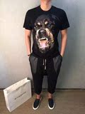 Givenchy/纪梵希2016夏季新款3D狗头印花男女款修身圆领短袖T恤