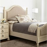 美式软包床法式纯实木双人床婚床北欧家具床亚麻布真皮外贸软包床