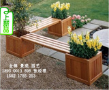防腐木花箱  碳化木花盆 组合凳子花箱 户外园林景观定做