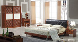 包邮双人床1.8米单人床1.5米 现代简约床配床垫床头柜特价板式床