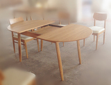 圆 餐桌 柞木 橡木 可伸缩 北欧 宜家风格 工厂迎五一特惠价