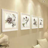 欧木格实木照片墙 4框客厅创意相框组合 欧式高档相框墙 白色(韩?
