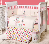 cb出口欧洲 纯棉婴儿床上用七件套全面床品七套件床围被子