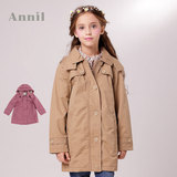 安奈儿女童装秋冬季款 正品 梭织风衣双层纯棉外套上衣AG335516