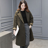 韩国东大门代购秋冬季新款羊毛大衣女士长款韩版宽松显瘦毛呢外套
