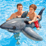 INTEX儿童游泳圈座骑写实鲨鱼游泳冲浪成人水上玩具坐骑游泳圈