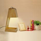 原创简约现代北欧宜家实木台灯书房卧室床头灯原木台灯创意学习灯