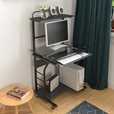 电脑桌简约现代钢化玻璃办公桌家用台式写字台简易书桌卧室桌子