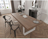 美式乡村loft实木铁艺4-6人餐桌椅组合北欧复古宜家办公桌会议桌
