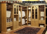 纯实木衣柜定做 原木质整体衣帽间定制 美式家具转角组合衣橱柜子