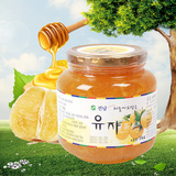 韩国进口全南柚子茶蜂蜜1000g原装食品水果茶冲特产果汁1kg包邮