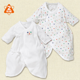 日本正品西松屋童装新生儿婴儿纯棉连体衣初生宝宝长袖哈衣2件组