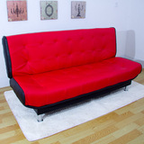 包邮多功能皮艺沙发床大小户型多功能可折叠皮床1.2米双人单人L型