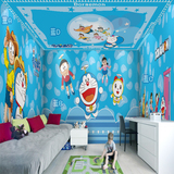 哆啦A梦男儿童房壁纸卧室 卡通叮当猫ktv机器猫墙纸主题大型壁画