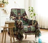 北欧宜家风格纯棉线毯西域风情地毯民族复古沙发巾毯怀旧桌布床盖