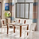 新古典餐桌简约现代小户型客厅长方形实木餐桌整装欧式大理石餐台