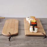 日式和风竹木寿司托盘 长方形托盘板凳形寿司板 可悬挂早餐面包板