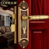 格林美域奢华全铜美式卧室别墅门锁 室内欧式纯铜把手实木门锁具