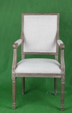 法式美式乡村纯实木橡木雕花复古做旧高背餐椅个性缺角彩色方背椅