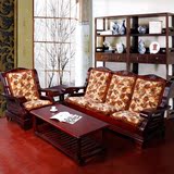 单人座实木沙发垫防滑加厚一座一靠红木沙发坐垫带靠背连体木椅垫