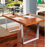 北欧原木复古美式餐桌现代简约小户型宜家饭店铁艺餐桌椅组合6人