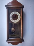 正品上海555实木机械挂钟客厅钟表摆钟止报铜机芯摇摆钟表古董钟