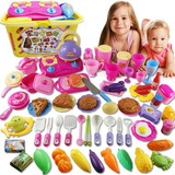 儿童过家家厨房套装70件仿真厨房做饭玩具水果蔬菜切切看厨具餐具