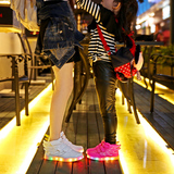 儿童发光鞋b充电男童d灯鞋发光学生板鞋女童平底运动鞋潮