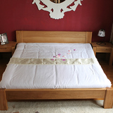 欧式简约纯实木白橡木家具平板双人床新婚大床平板床1.8 1.5 2米