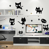 可移除猫咪墙贴纸 儿童房卧室幼儿园个性创意贴画 楼梯书房墙贴画