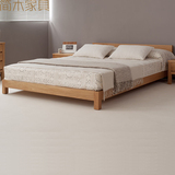 白橡木简约现代床纯实木定制床黑胡桃木双人床小户型宜家婚床家具