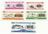 全新1996年西藏军#区专用粮票五全一套  西藏粮票收藏