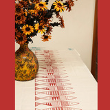 欧美中式棉麻桌布布艺简约现代抽象图腾鱼几何图案餐桌台布