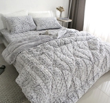 韩国代购欧式绒面冬季简约单人双人被子加厚床单枕套1.5m四件套