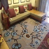 新中式家用客厅茶几沙发手工地毯卧室床边毯现代时尚简约田园地垫