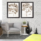 欧式手绘植物装饰画客厅幸福树有框黑白挂画壁画素描书房简约墙画