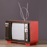 包邮复古创意铁皮铁艺纯手工电视机模型摆件家居装饰品铁质工艺品