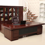 嘉航办公家具 简约烤漆贴实木木皮老板桌 大班台主管经理桌总裁桌
