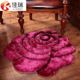 特价包邮 加厚时尚3D立体玫瑰花地毯卧室床边圆形地毯 电脑椅地毯