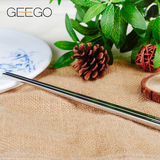 【天猫超市】GEEGO304不锈钢方形实心筷子1双 家用防滑加厚 23cm