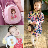 包邮韩国正品洋娃娃女童斜挎包卡通PU漆皮宝宝挎包可爱儿童手提包
