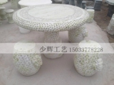 直径1米 玉石圆桌石雕圆桌大理石汉白玉石头圆桌家用装饰圆桌方桌