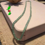 缅甸天然冰种浅绿底色翡翠路路通项链 天然玉石转运珠链珠宝首饰