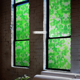 遮阳静电玻璃贴膜移门田园窗户贴纸绿色树叶不透明窗花隔热防晒