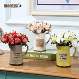 热卖包邮 法式绢花玫瑰仿真花艺套装 家居客厅创意陶瓷花瓶装饰品