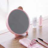 创意简约时尚储物多功能二合一台镜 迷你桌面圆形化妆镜子收纳盒