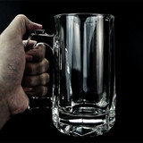 包邮德国水晶啤酒杯加厚玻璃杯超大容量带把杯子茶杯扎啤杯批发