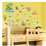 墙纸墙贴客厅贴卡通海绵宝宝海底世界墙壁装饰贴画儿童房幼儿园
